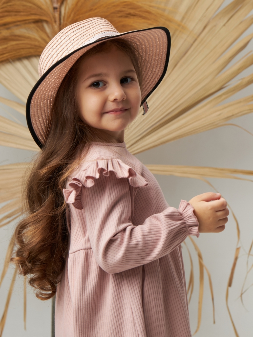 332. Платье детское из лапши, хлопок 100%, пудра, р. 74,80,86,92