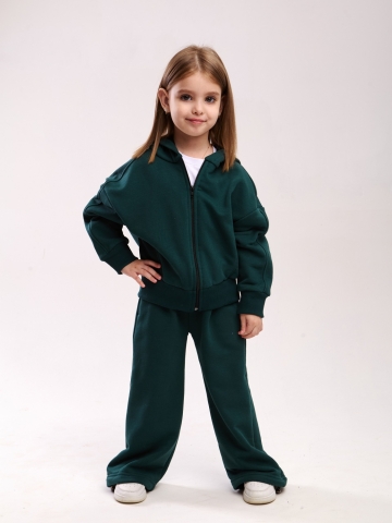 344-ИЗ. Костюм детский оверсайз на молнии, изумруд, хлопок 65%, 35% ПЭ, 3-х нитка без начеса 98,104,110,116