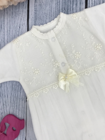 259-М. Комбинезон с шапкой, хлопок 80% велюр 20% ПЭ молочный